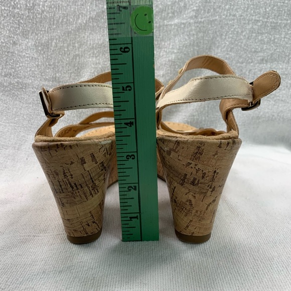 Naturalizer Wedge Beaded‎ Sandal N5 Comfort Cream Off White Cork Size 9.5 - Picture 3 of 8